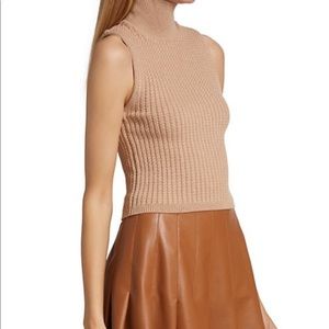 Oh Polly Ribbed Mock Neck Sleeveless Top